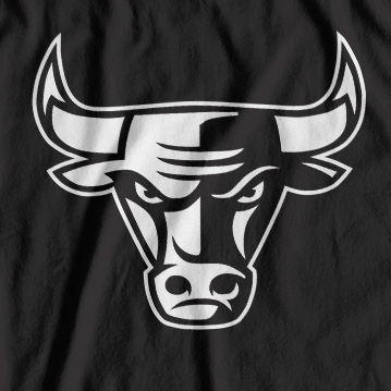 chicago bulls logo black and white
